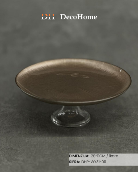 Slika Staklena činija sa postoljem 28*11cm / 1kom - DHP-WY31-09