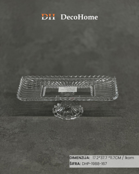 Slika Staklena činija 17,2*37,7*11,7cm / 1kom - DHP-1988-167