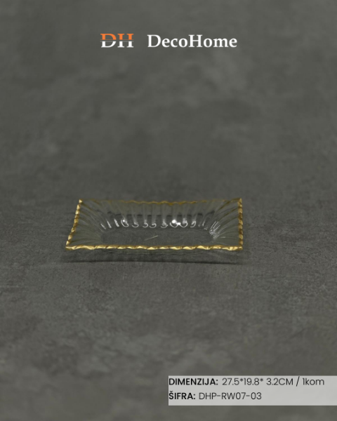 Slika Staklena činija 27,5*18,8*3cm / 1kom - DHP-RW07-03