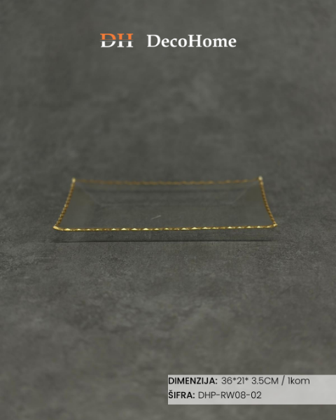 Slika Staklena činija 36*21*3.5cm / 1kom - DHP-RW08-02