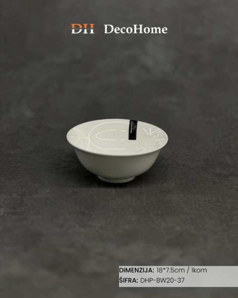 Slika Porcelanska činija 18*7,5cm / 1kom - DHP-BW20-37