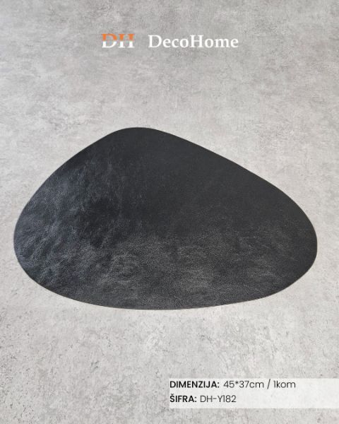 Slika Kožni podmetač za tanjire crni 45*37cm / 1kom - DH-Y182