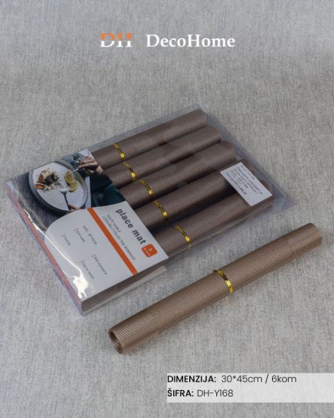 Slika Dekorativni podmetači za tanjire braon 30*45cm / 6kom - DH-Y168