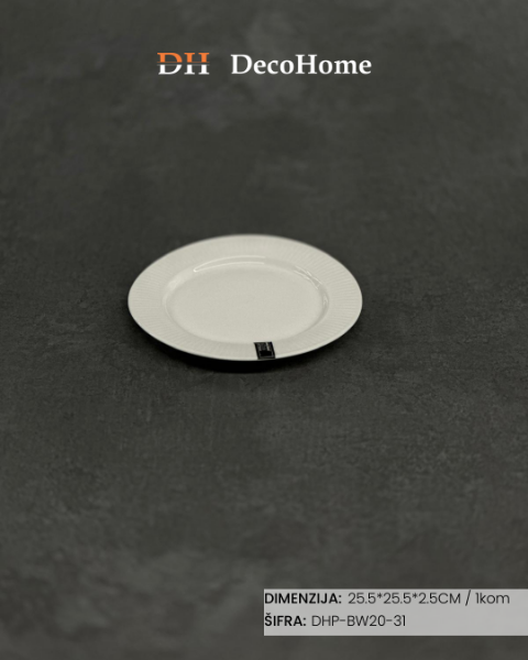 Slika Porcelanski tanjir 25.5*25.5*2.5cm / 1kom - DHP-BW20-31