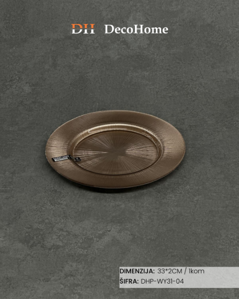 Slika Stakleni tanjir 33*2cm / 1kom - DHP-WY31-04