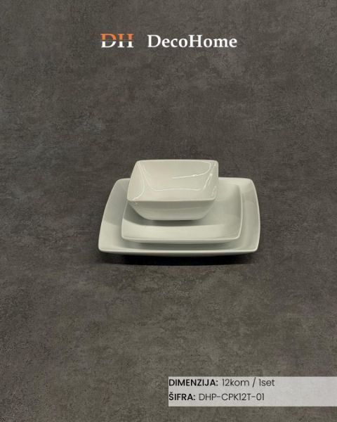Slika Porcelanski set za ručavanje za 4 osobe / 12kom - DHP-CPK12T-01