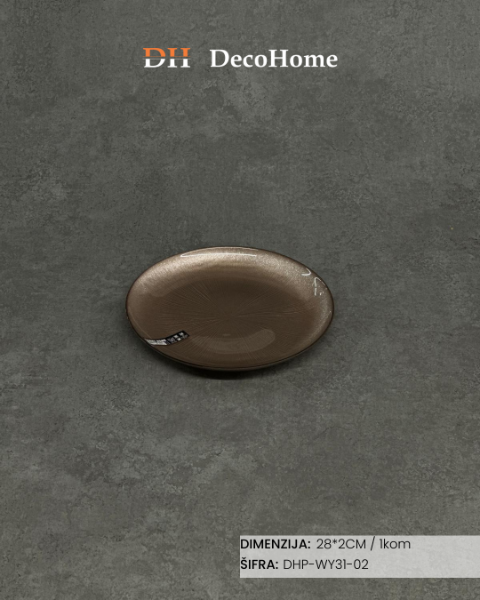 Slika Stakleni tanjir 28*2cm / 1kom - DHP-WY31-02
