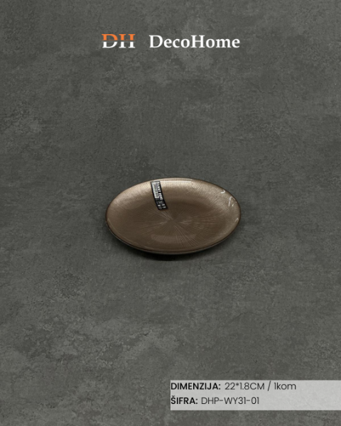 Slika Stakleni tanjir 22*1.8cm / 1kom - DHP-WY31-01