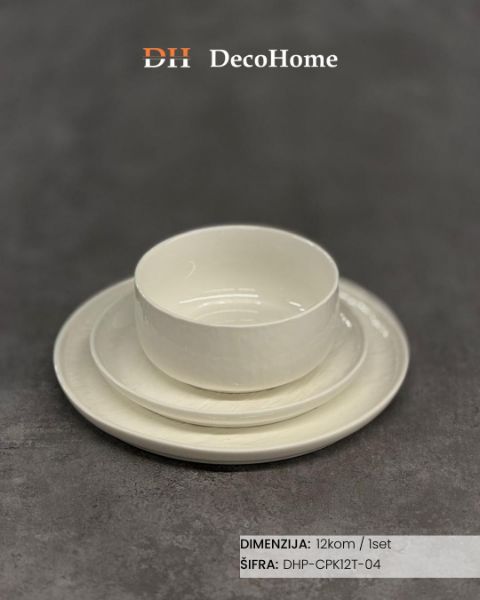 Slika Porcelanski set za ručavanje za 4 osobe / 12kom - DHP-CPK12T-04