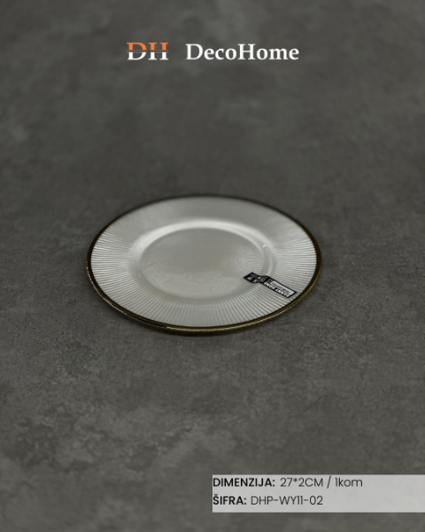 Slika Stakleni tanjir 27*2cm / 1kom - DHP-WY11-02