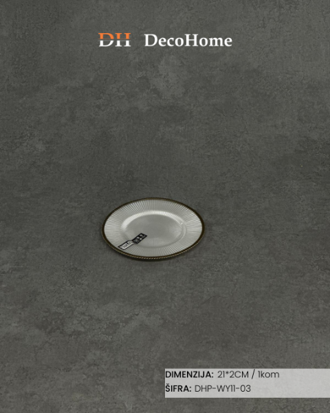 Slika Stakleni tanjir 21*2cm / 1kom - DHP-WY11-03