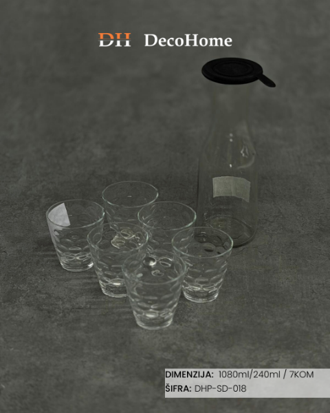 Slika Stakleni bokal 1080ml i čaše 240ml / 7kom - DHP-SD-018