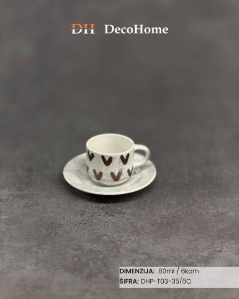 Slika Porcelanske šolje 80ml / 6kom - DHP-T03-35/6C