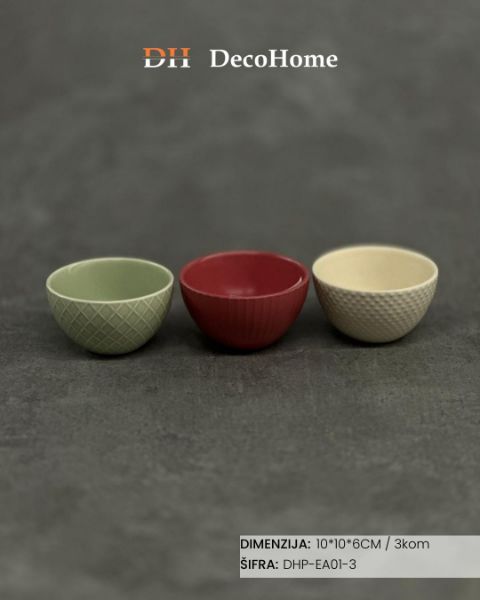 Slika Porcelanske činije 10*10*6cm / 4kom - DHP-EA01-3