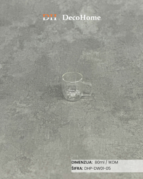 Picture of Staklena čaša dupli zid 80ml / 2kom - DHP-DW01-05