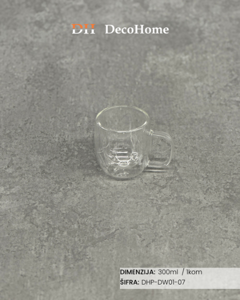 Slika Staklena čaša dupli zid 300ml / 2kom - DHP-DW01-07
