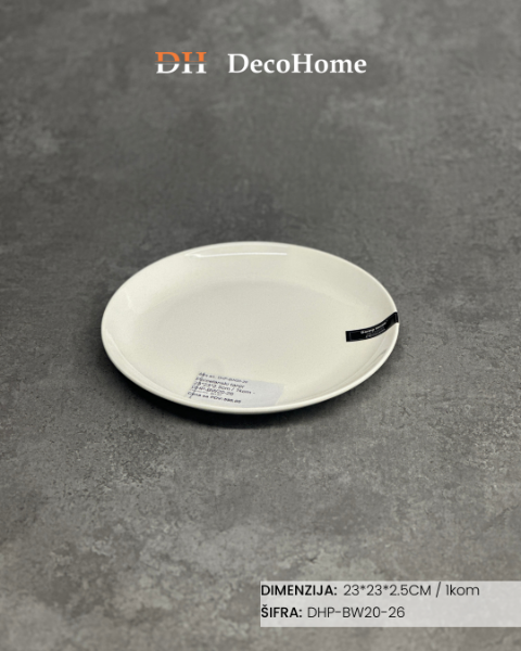 Slika Porcelanski tanjir 23*23*2.5cm / 1kom - DHP-BW20-26