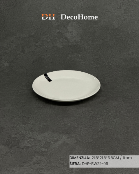 Slika Porcelanski tanjir 21.5*21.5*3.5cm / 1kom - DHP-BW22-06