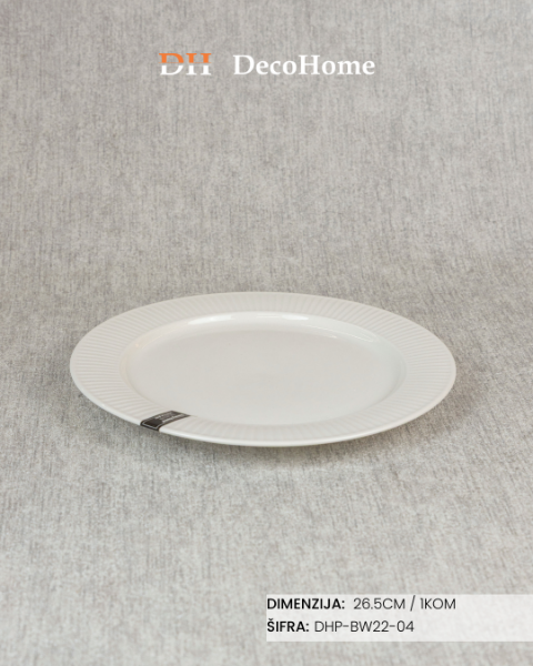 Slika Porcelanski tanjir 26,5cm / 1kom - DHP-BW22-04