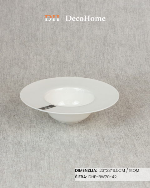 Slika Porcelanski tanjir 23*23*6,5cm / 1kom - DHP-BW20-42