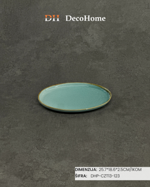 Slika Porcelanski oval tanjir 25.7*18.6*2.5cm / 1kom - DHP-CZT13-123