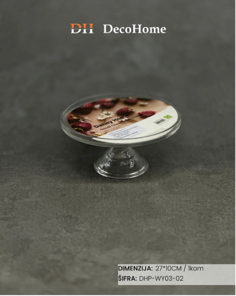 Slika Staklena činija sa postoljem 27*10cm / 1kom - DHP-WY03-02