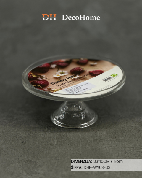 Slika Staklena činija sa postoljem 33*10cm / 1kom - DHP-WY03-03
