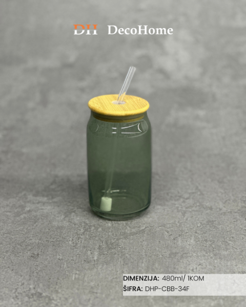 Slika Staklene tegle zelene 480ml / 4kom - DHP-CBB-34F