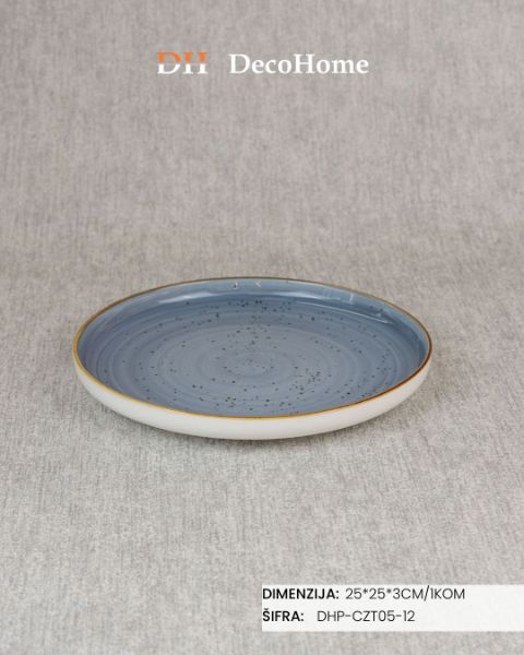 Slika Porcelanski tanjir 25*25*3cm / 1kom - DHP-CZT05-12