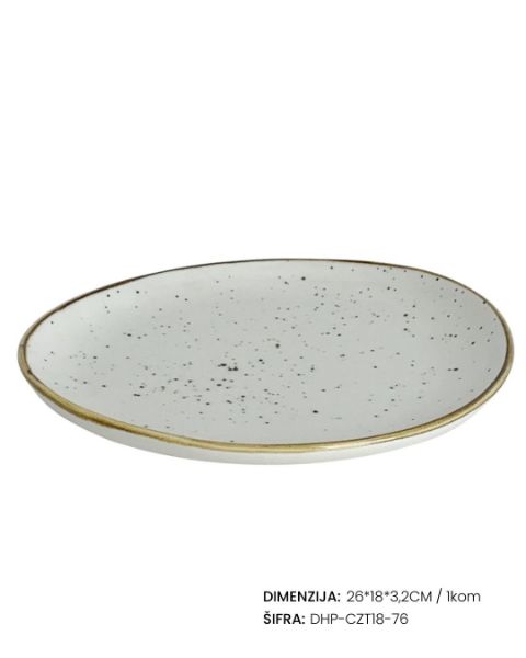 Slika Porcelanski tanjir 21*19*2.5cm / 1kom - DHP-CZT18-76