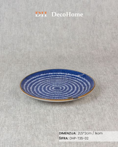 Slika Porcelanski tanjir 21.5*2cm / 1kom - DHP-T35-02