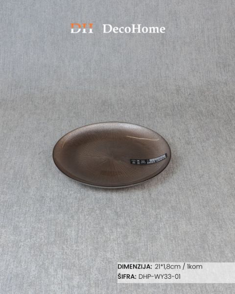 Slika Stakleni tanjir 22*1.8cm / 1kom - DHP-WY33-01