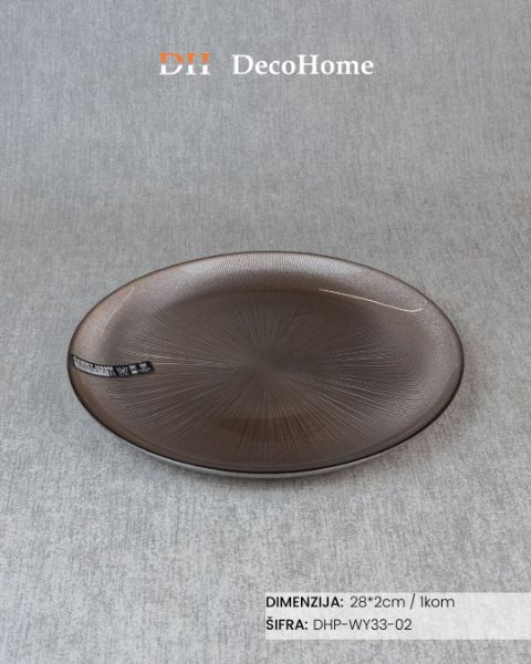 Slika Stakleni tanjir 28*2cm / 1kom - DHP-WY33-02
