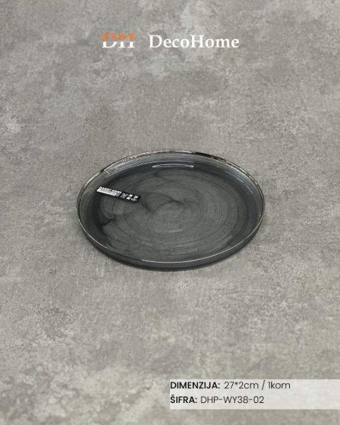 Slika Stakleni tanjir 27*2cm / 1kom - DHP-WY38-02