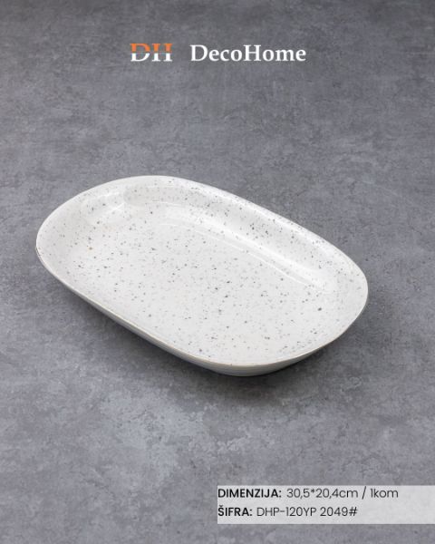 Slika Porcelanski tanjir 30.5*20*4cm / 1kom - DHP-120YP 2049#