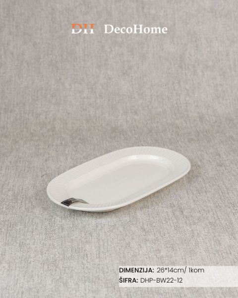 Slika Porcelanski oval tanjir 26*14cm / 1kom - DHP-BW22-12