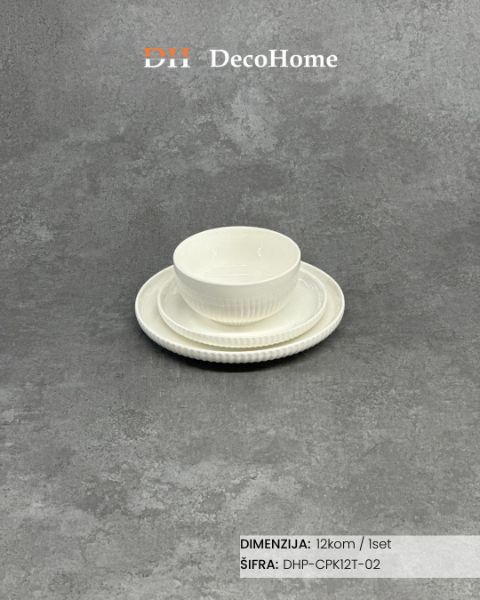 Slika Porcelanski set za ručavanje za 4 osobe / 12kom - DHP-CPK12T-02