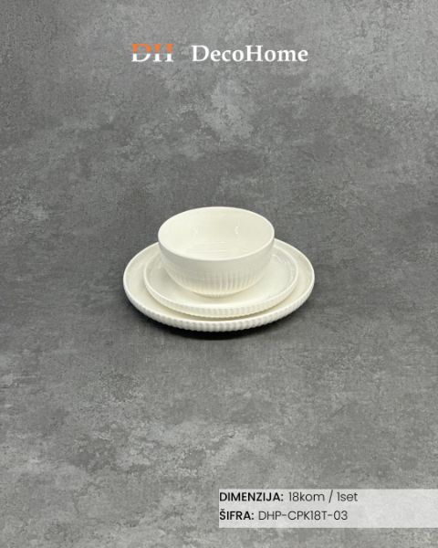 Slika Porcelanski set za ručavanje za 6 osoba / 18kom - DHP-CPK18T-03
