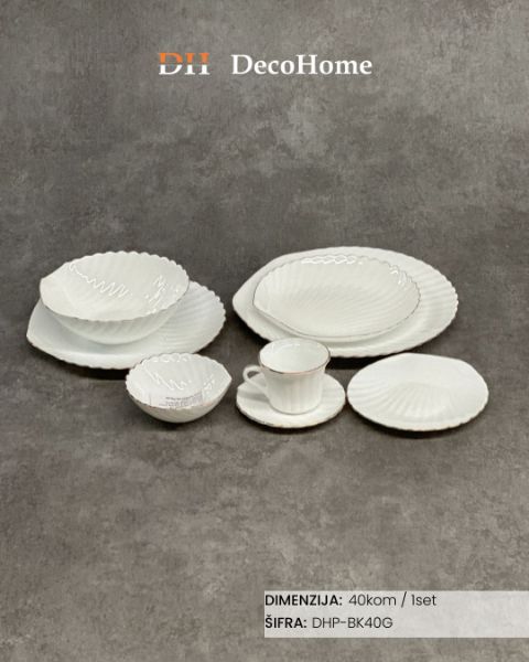 Slika Set za ručavanje od arkopala za 6 osoba crni / 40kom - DHP-BK40G