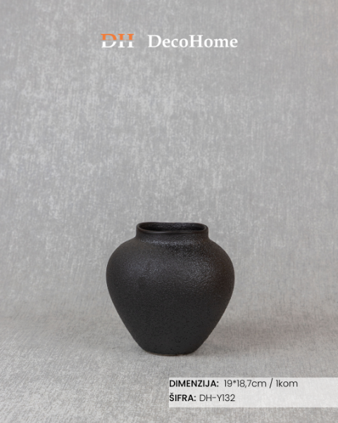 Slika Keramička vaza crna 19*18.7cm / 1kom - DH-Y132