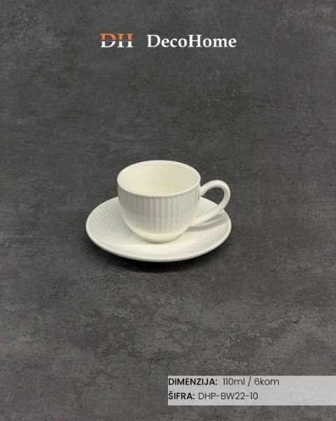 Slika Porcelanske šolje 110ml / 6kom - DHP-BW22-10