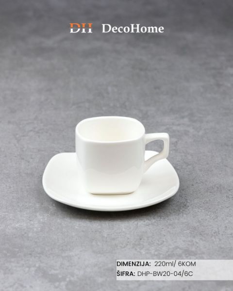 Slika Porcelanske šolje 220ml / 6kom - DHP-BW20-04/6C