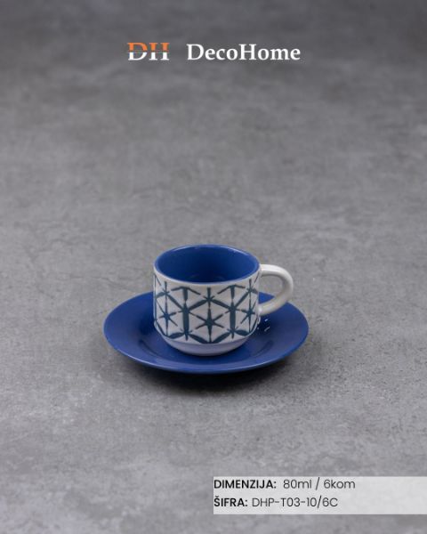 Slika Porcelanske šolje 80ml / 6kom - DHP-T03-10/6C