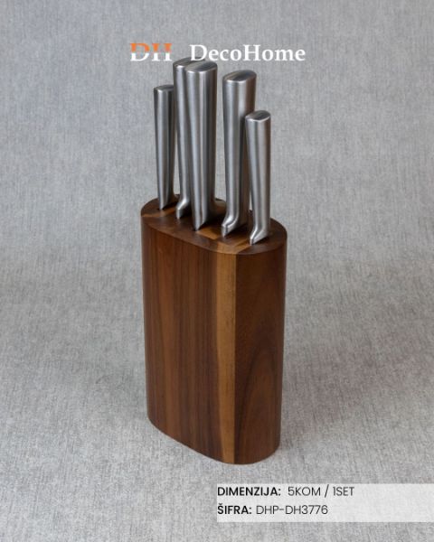 Slika Set noževa u drvenom postolju / 5kom - DHP-DH3776