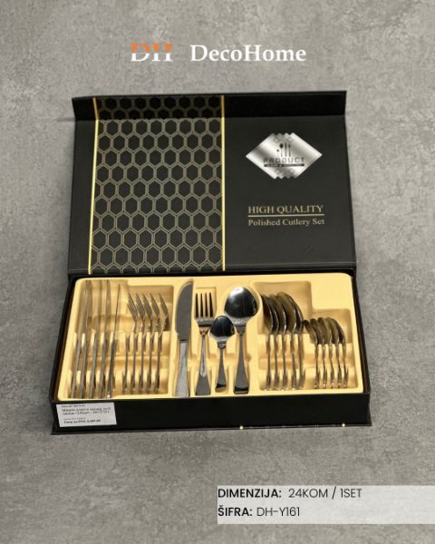 Slika Metalni srebrni escajg za 6 osoba / 24kom - DH-Y161