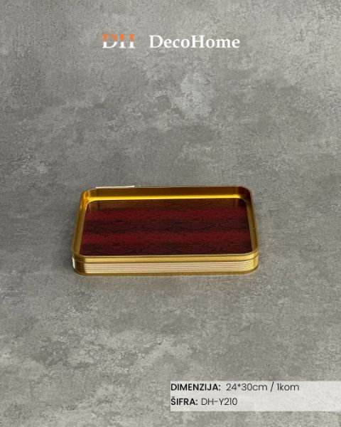 Slika Metalni bordo print poslužavnik 24*30cm / 1kom - DH-Y210