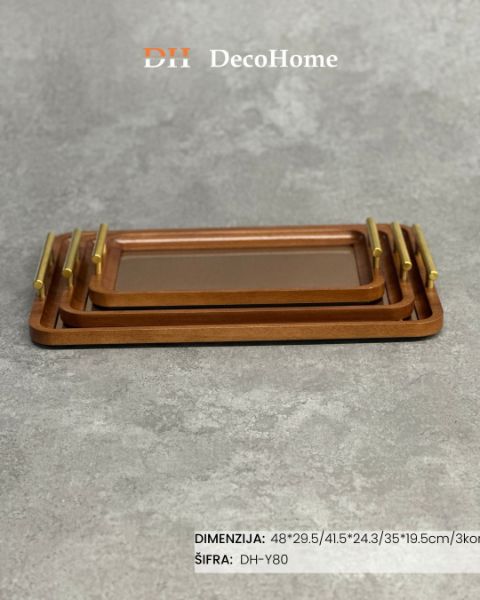 Slika Drveni poslužavnik 48*29.5/41.5*24.3/35*19.5cm / 3kom - DH-Y80
