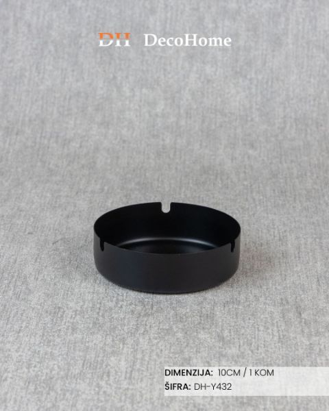 Slika Metalna pepeljara crna 10cm / 1kom  DH-Y432
