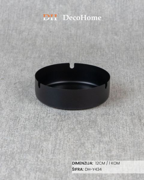 Slika Metalna pepeljara crna 12cm / 1kom  DH-Y434