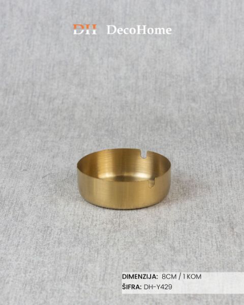 Slika Metalna pepeljara zlatna 8cm / 1kom  DH-Y429